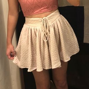 Free People Meet Your Match Mini Flounce Pleated Corseted Shorts